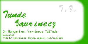 tunde vavrinecz business card